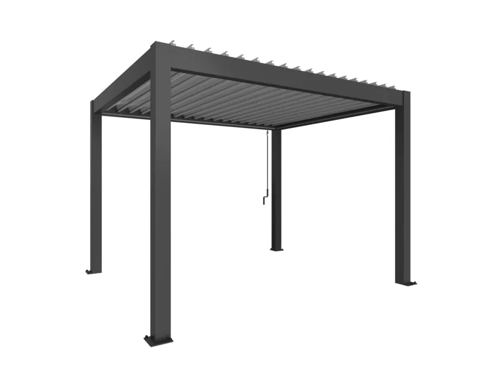Pérgola Bioclimática 3,5×3 Gris Oscuro Biohort