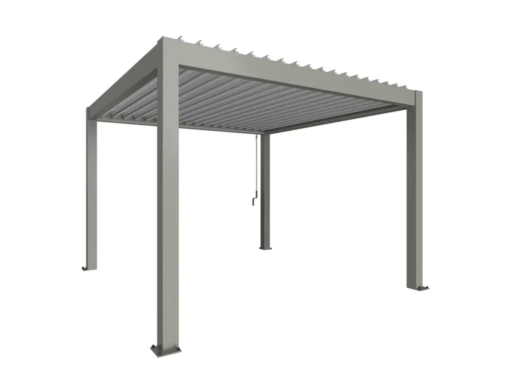 Pérgola Bioclimática 3,5×3,5 Gris Cuarzo Biohort