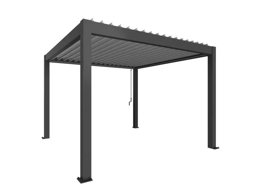 Pérgola Bioclimática 3,5×3,5 Gris Oscuro Biohort