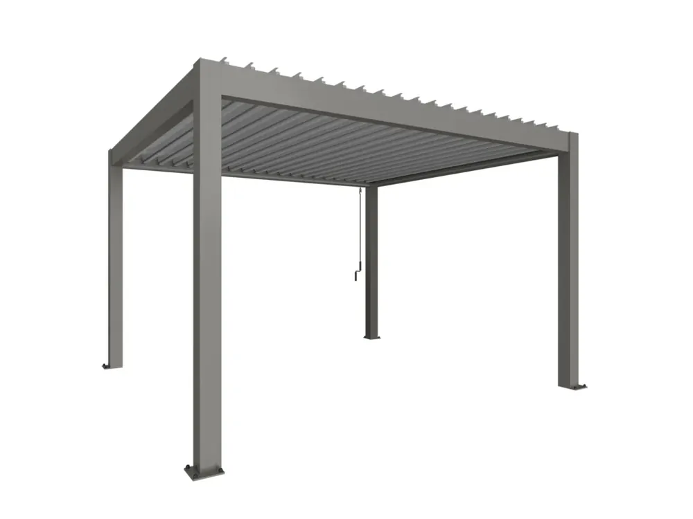 Pérgola Bioclimática 4×3,5 Gris Cuarzo Biohort