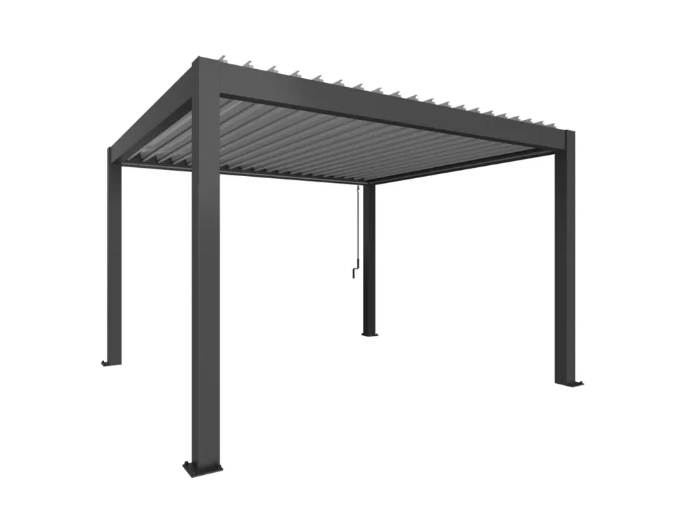 Pérgola Bioclimática 4×3,5 Gris Oscuro Biohort