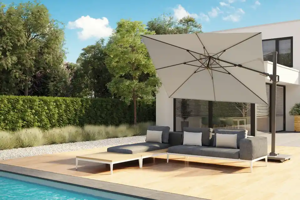Parasol Challenger T2 PREMIUM 3x3cm Platinum - Platinum Outdoorable