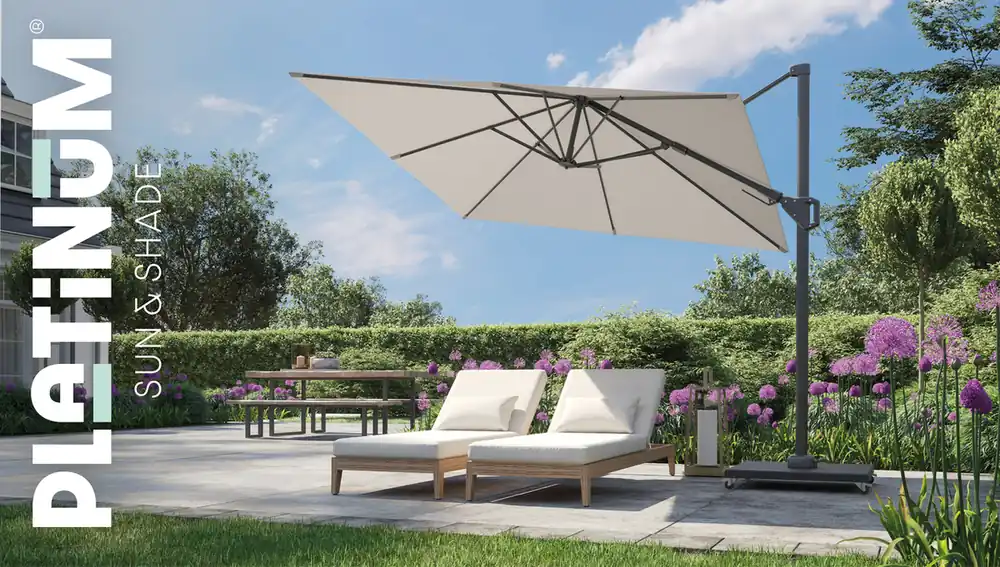 Parasol Voyager T2 PREMIUM 270x270cm Platinum - Platinum Outdoorable