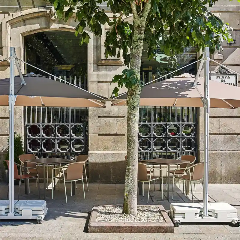 Parasol Flexo Mastíl Blanco 300x300cm - Ezpeleta