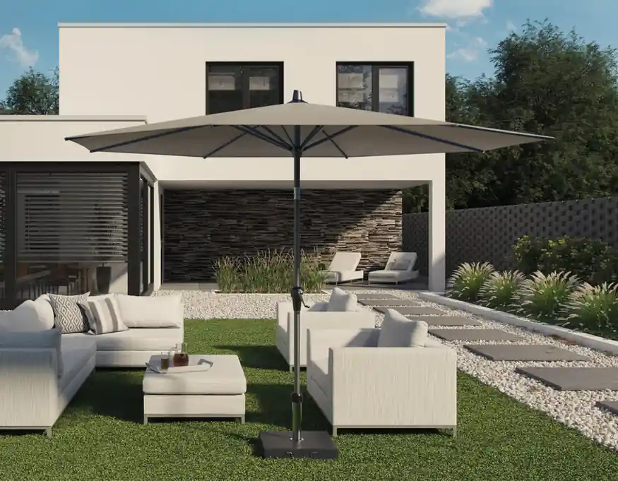 Parasol Riva 400cm ø Platinum - Platinum Outdoorable