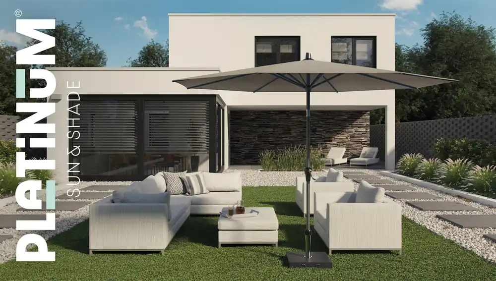 Parasol Riva 275×275 Platinum - Platinum Outdoorable