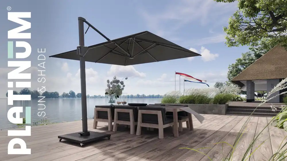 Base Parasol Modena Platinum - Platinum Outdoorable