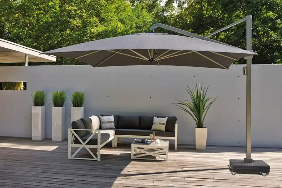 Parasol Icon T1 4x3mt Platinum - Platinum Outdoorable