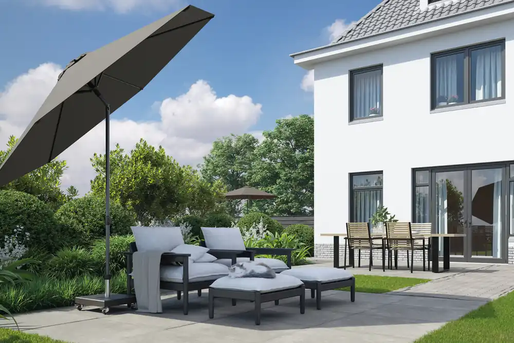 Parasol Lisboa 250cm ø Platinum - Platinum Outdoorable