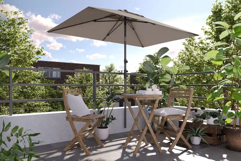Parasol Lisboa 210x150cm Platinum - Platinum Outdoorable